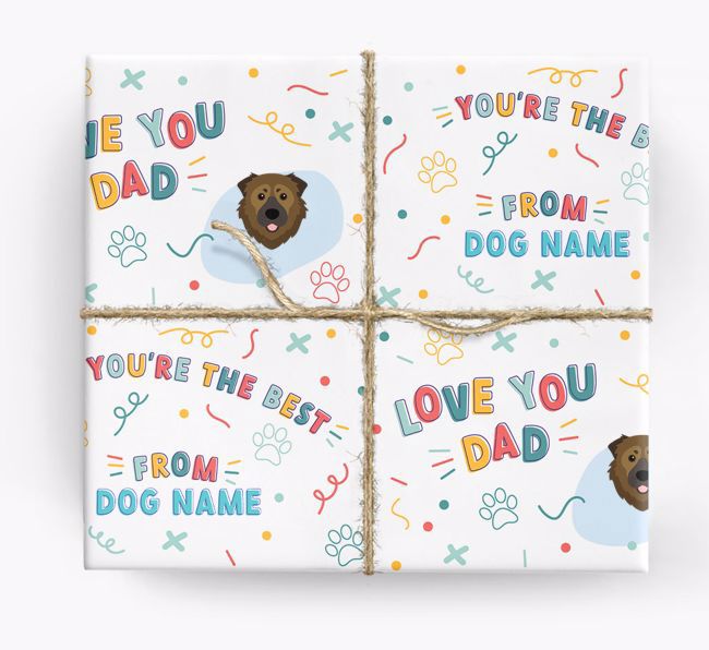 Love You Dad: Personalized {breedFullName} Wrapping Paper